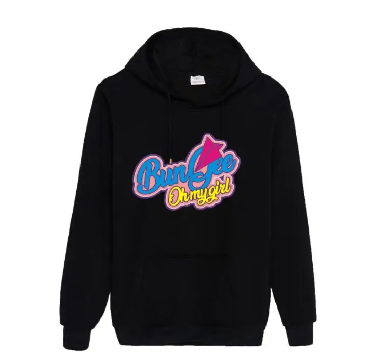 

Kpop oh my girl bungee same printing pullover loose hoodies unisex fleece/thin hoodies for autumn winter 4 colors