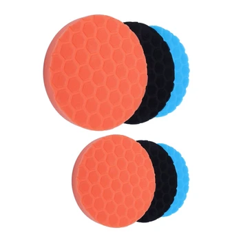 

6 Pcs Hex-Logic Buff Buffering Polishing Pad Kit for Auto Car Polisher, 3 Pcs 5 Inch & 3 Pcs 7 Inch
