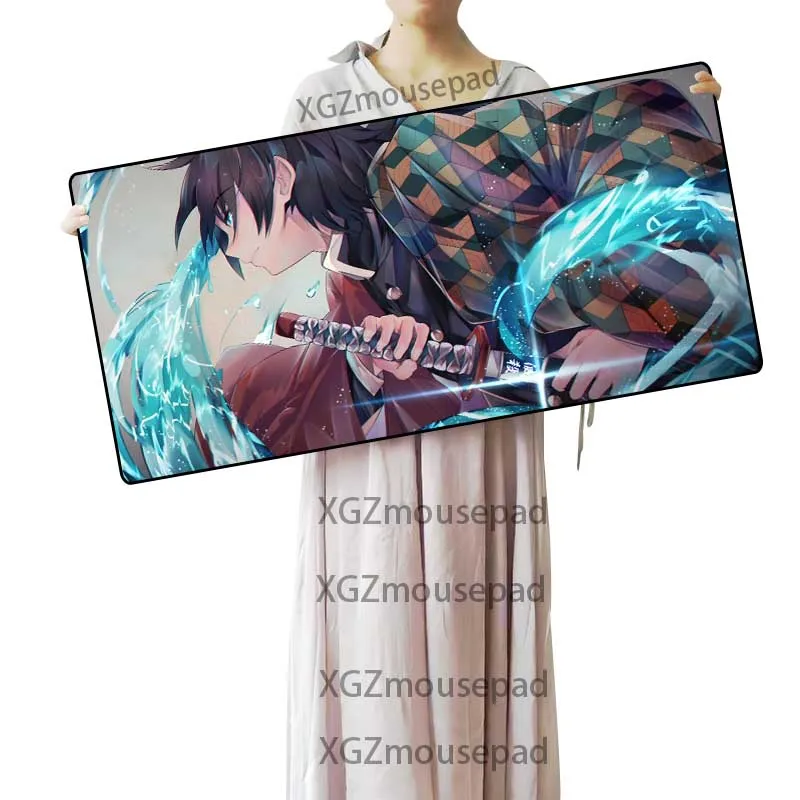 Большой коврик для мыши XGZ черный с застежкой по краям аниме рассекающий демонов