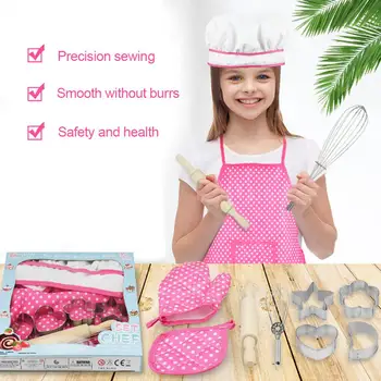 

Kids Cooking And Baking Set For Kids Cute Apron Cooking Baking Tools Kitchenware Children's Pretend Toy Kitchen Supplies Set