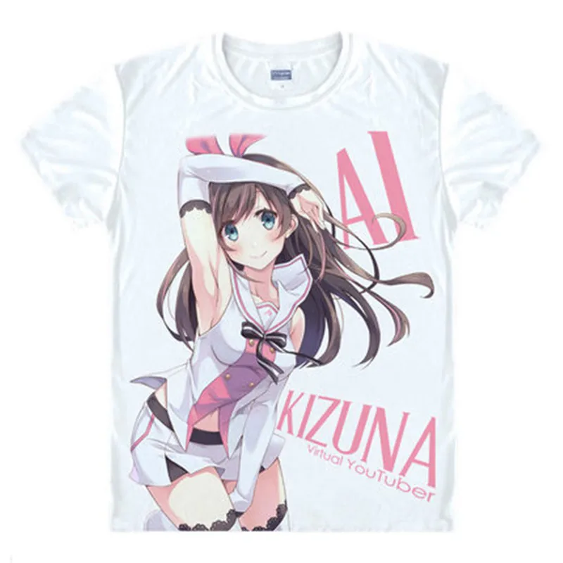 Kizuna футболка AI Japan Virtual YouTuber Kizuna AI Kaguya Luna Косплей рубашка Kwaii Милая дизайнерская футболка аниме певица футболка - Цвет: 19