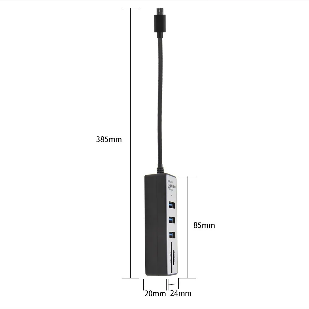USB 3,0 концентратор типа C комбо 3 порта концентратор микро Кардридер высокоскоростной многопортовый usb-адаптер адаптер для ПК Компьютерные аксессуары Macbook