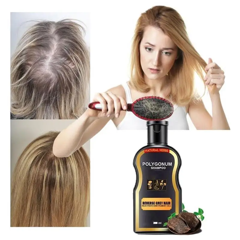 200ml Hair Shampoo Permanent Black Color Anti Gray Hair Treatment White Removal Natural Herbal BlackHair Shampoo Grey Reverse 200ml Hair Shampoo Permanent Black Color Anti Gray Hair Treatment White Removal Natural Herbal BlackHair Shampoo Grey Reverse