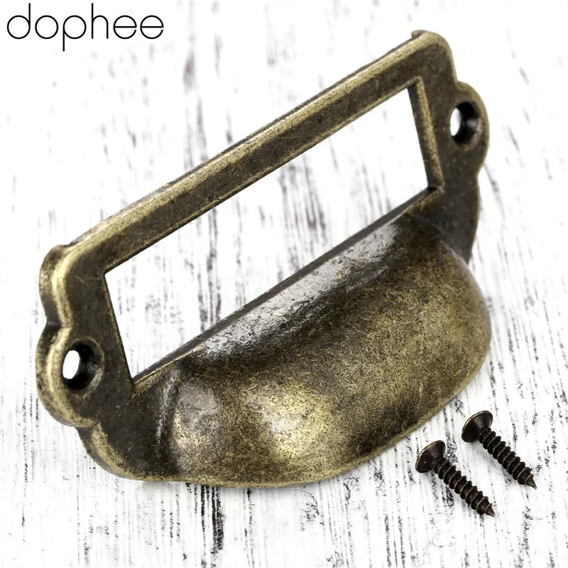 10Pcs Antique Brass Drawer Pull Handle Cabinet Box Mini Jewelry Box Chest Decor