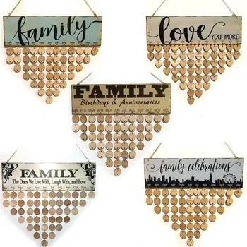 

Hanging Calendar Note Board Wooden Message Hanging Board Wall Calendar Pendant for Home P7Ding
