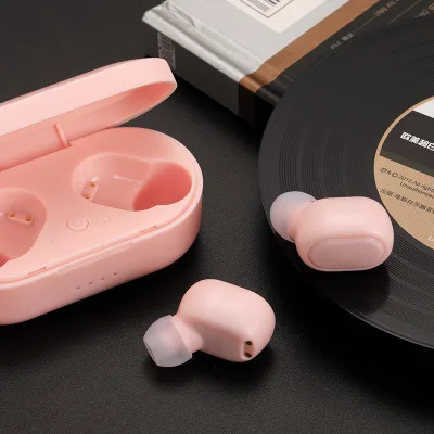 M1 Bluetooth гарнитуры против Redmi Airdots беспроводные наушники 5,0 TWS наушники с шумоподавлением микрофон для iPhone Xiaomi huawei samsung - Цвет: pink