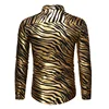 Men's 70s Metallic Gold Zebra Print Disco Shirt 2022 Brand New Slim Fit Long Sleeve Mens Dress Shirts Party Prom Stage Chemise ► Photo 2/6