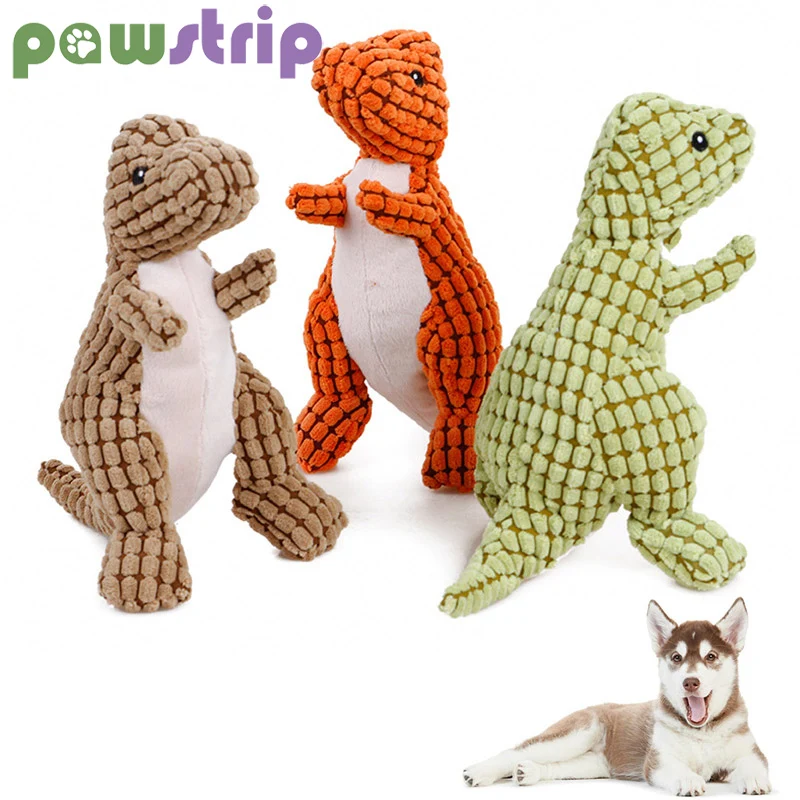 Plush Dinosaur Dog Toys Cute Cartoon Squeaker Pets Interactive Toy Chew