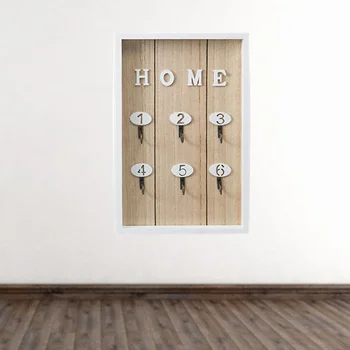 

Nordic Style Wooden Key Boxes Storage Box Wall Mounted Lock Hanging Shelf Key Holder Jewelry Organizer Ornament Crafts Props(Woo