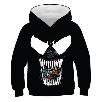 Chłopcy Anime 3D Venom bluzy bluza dzieci moda dla dziewczyn z kapturem jesień Casual Harajuku Hip Hop dzieci swetry topy tanie i dobre opinie Disney 25-36m 4-6y 7-12y 12 + y CN (pochodzenie) Wiosna i jesień Damsko-męskie POLIESTER Dobrze pasuje do rozmiaru wybierz swój normalny rozmiar