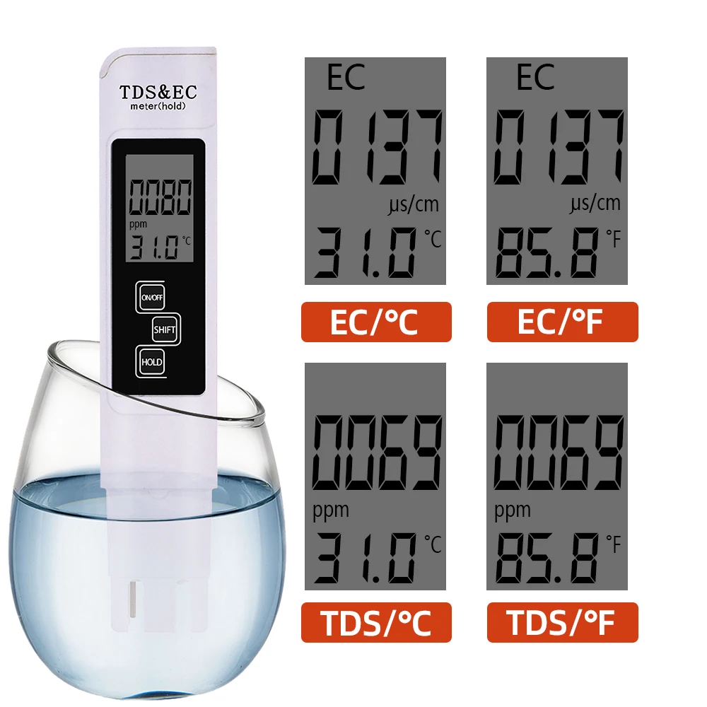 3 в 1 измеритель температуры и проводимости Воды|water measure|tds ecconductivity tester |