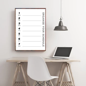 

Weekly Planner Canvas Painting Scroll Painting Sticky Notes for Kids Study Room Classroom Wall Art Poster Home Corridor Decor