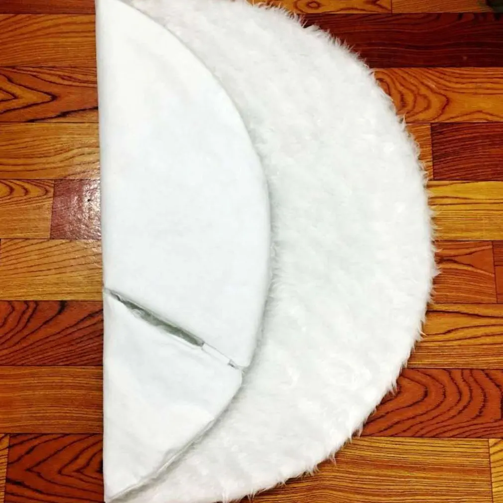 Chrimas Decoration 78/90/122cm Christmas Plush Tree Skirt Pure white long hair Christmas Tree Skirt Chrimas Tree Decoration