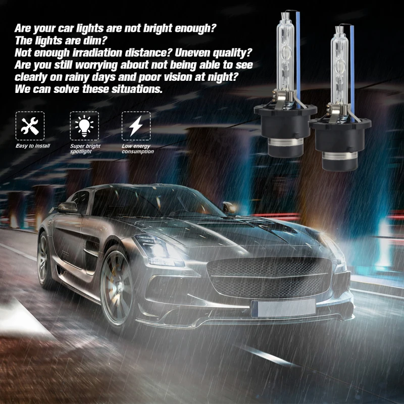 foggy headlights 2pcs 35W Xenon D1S D2s D3S D4s Cold White Xenon Headlight 7000lm 4300k 6000k 8000k Waterpoof Car Headlight Bulbs(Xenon) HeadLamp rear fog lights