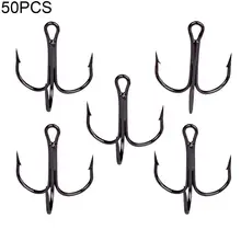 

45% Discounts Hot! 50Pcs High-carbon Steel Crank Outdoor Fishing Lure Bait Triple Hooks Tackle Tool