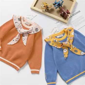 

Tonytaobaby Autumn and Winter New Style Baby's Children's Navy Neck Sweater Baby Sweater Baby Girl Sweater Baby Boy Clothes