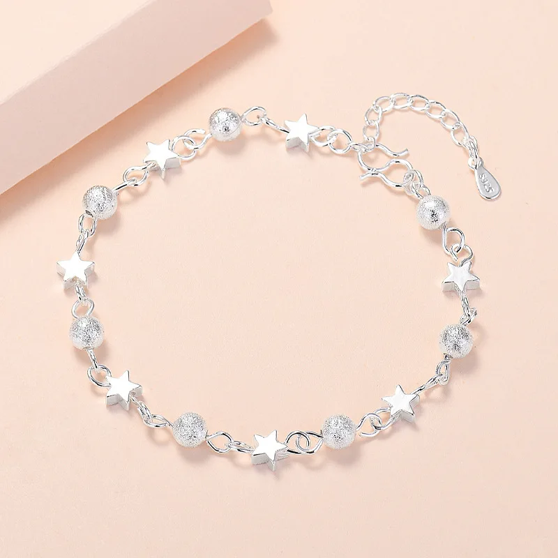 [韓国人気ジュエリー] Margaret Silky Bracelet CIAXY Silver Color Small Fresh Star Bracelets for Women