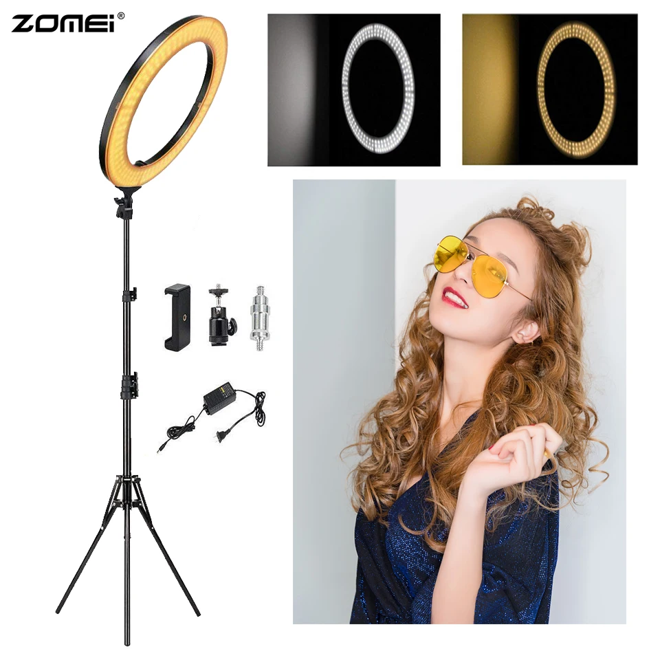 Zomei светодиодная кольцевая лампа для селфи фотографическое освещение 18 &quotс