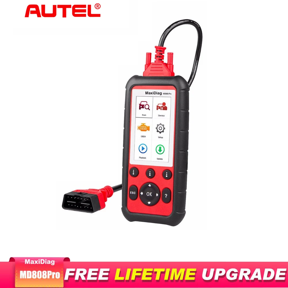 Autel MD808 Pro All System OBD2 Scanner Support Multiple Languages Automotive Diagnostic Tools ABS/SRS Oli Reset Code Reading