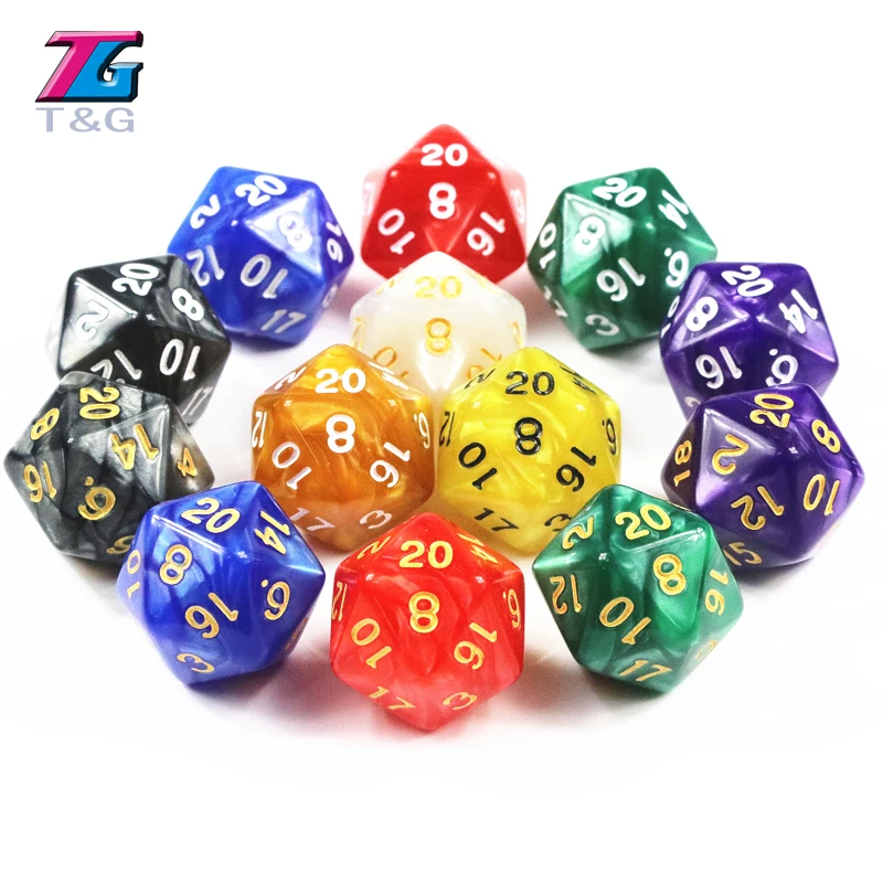 10 шт./партия совершенно новые D20 игральные кости для ролевых игр DnD 20 сторонние