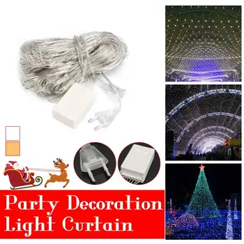 

3x3m Christmas 204 LED Fairy lights curtain Net string lights Home Wedding decoration bedroom window Holiday Festival lighting