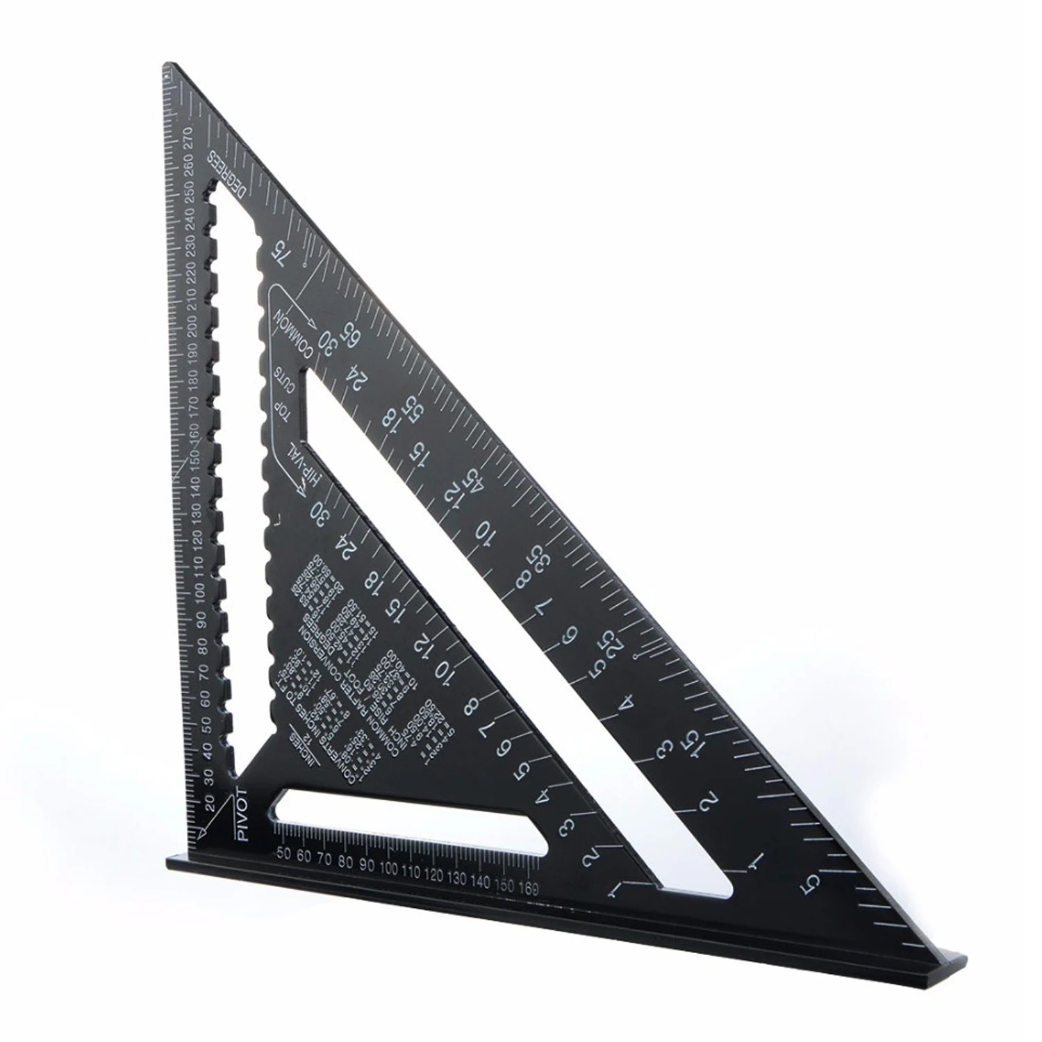 

12 inch Aluminum Alloy Triangle Angle Protractor Carpenter Measuring Ruler Tool Multi-Function Engineering Supplies Metric