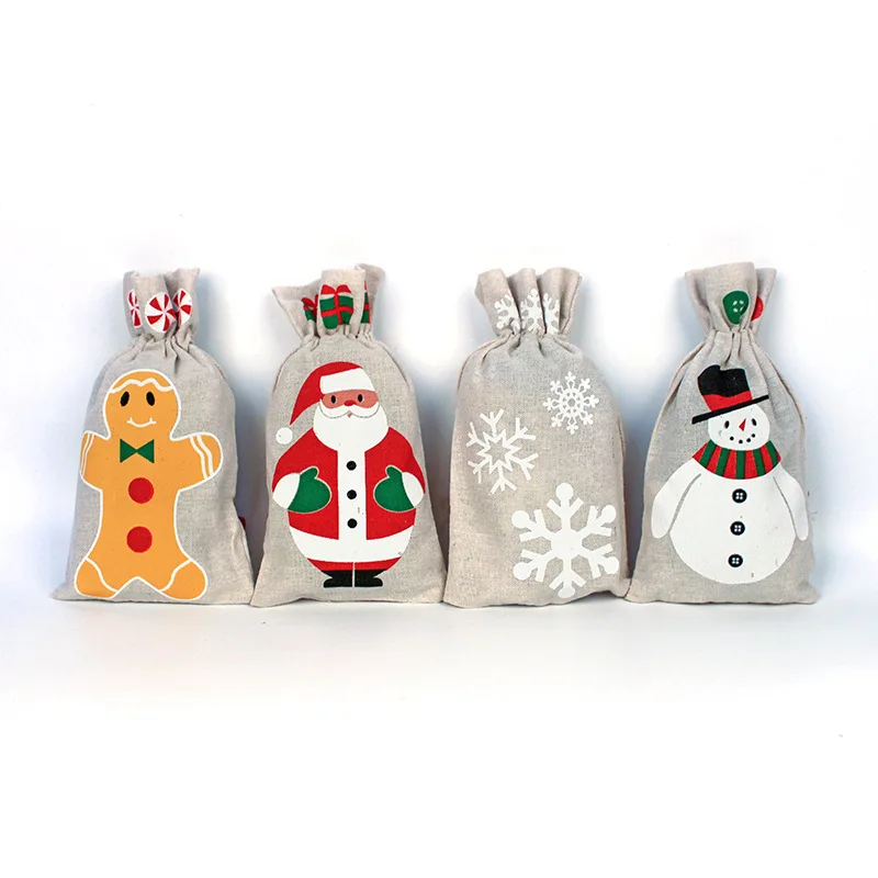 

1pcs Shopping Bag Drawstring Bag Travel Bag Santa Snowflake Bags Children Gift Candy Organizer Drawstring Christmas Cotton