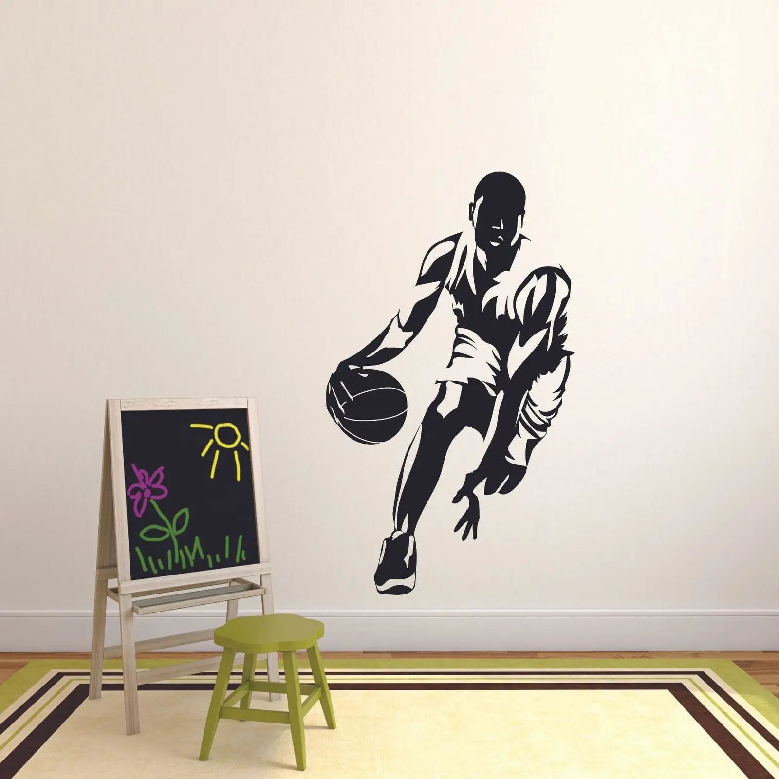Basketball Player Wall Decor Vinyl Decal Sticker Removable Kids Art Mural window 