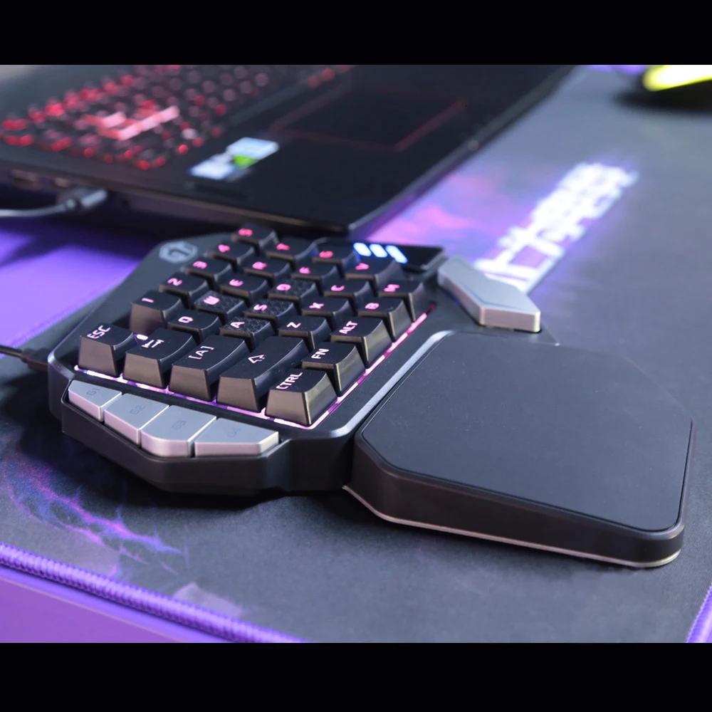 Delux Gamer Gaming T9X механическая клавиатура мышь комбинированная профессиональная Проводная клавиатура с одной рукой M618 Plus RGB вертикальная мышь