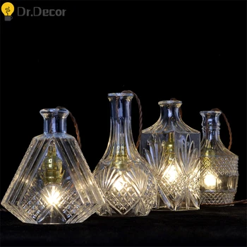 

Nordic LED Pendant Lights Lighting Modern Glass Bottle Retro Hanging Lamps Restaurant Cafe Hanging Lamps Home Decor Luminaries