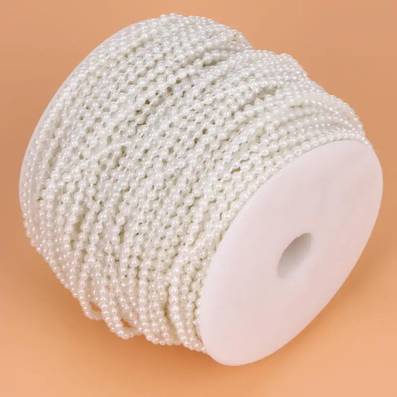 10 Meters ABS Imitation Pearl Beads Chain Trim for DIY Wedding Party Decoration Jewelry Findings Craft Accessories
