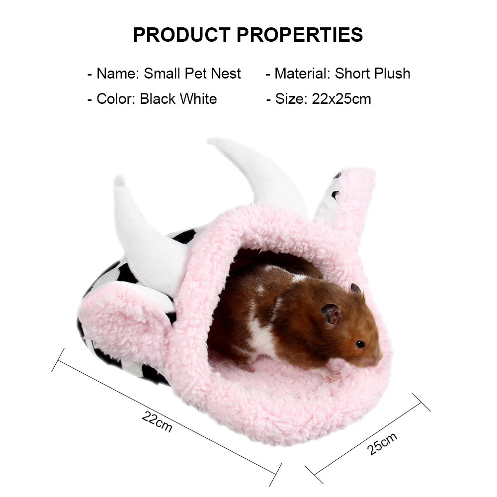 Plush Small Animals Glider Sleeping Bed Pet Hamster Nest Soft Sleeping Bed House Warm Pet Hamster House