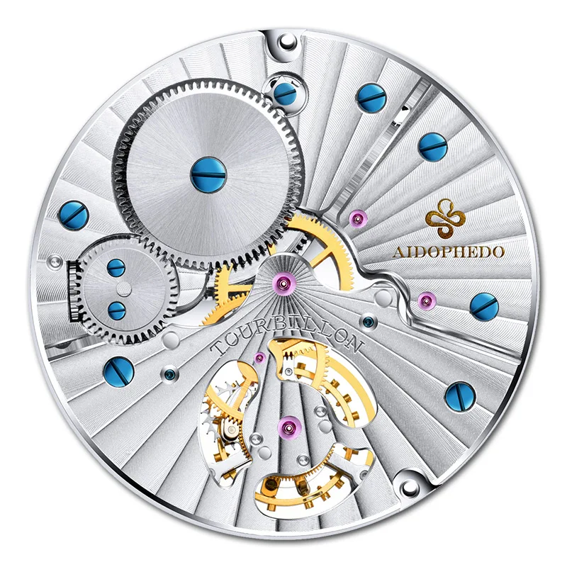 Модные Повседневные механические часы Aidophedo Tourbillon, мужские часы из натуральной крокодиловой кожи, настоящие часы Tourbillon ST8230, мужские деловые часы