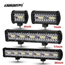 ANMINGPU 4-20inch Off Road LED Bar 12V 24V Combo LED Light Bar/Work Light for Car Jeep Truck Suv 4x4 Atv LED Lightbar Headlight