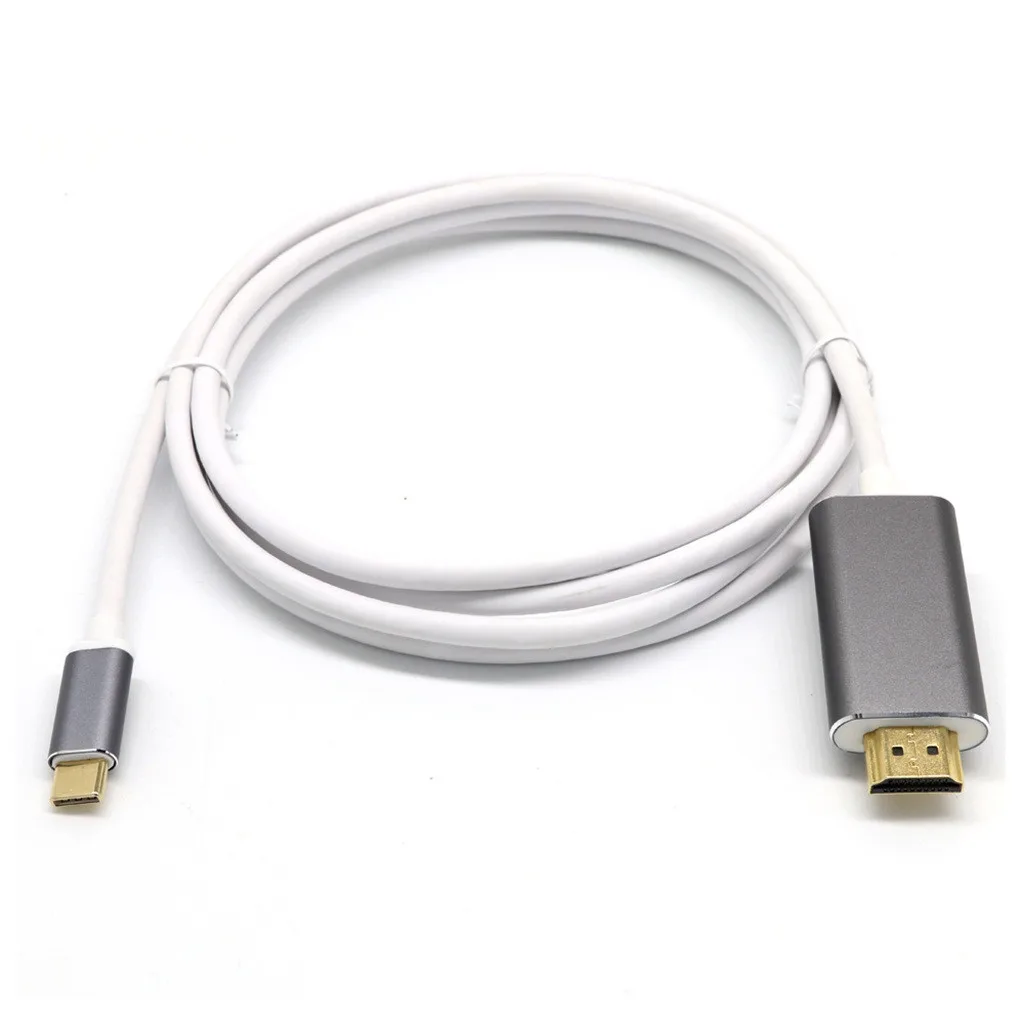 Ouhaobin HDMI кабель Тип usb C к адаптеру HDMI 4K HD видео кабель адаптер конвертер для ноутбука для samsung Galaxy S10 S9 HDMI кабель - Цвет: GRAY