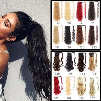 

DIANQI Ponytail Hair Synthetic Long Afro Kinky Curly Ponytail with bangs Extension for Women Black Brown Clip in wig