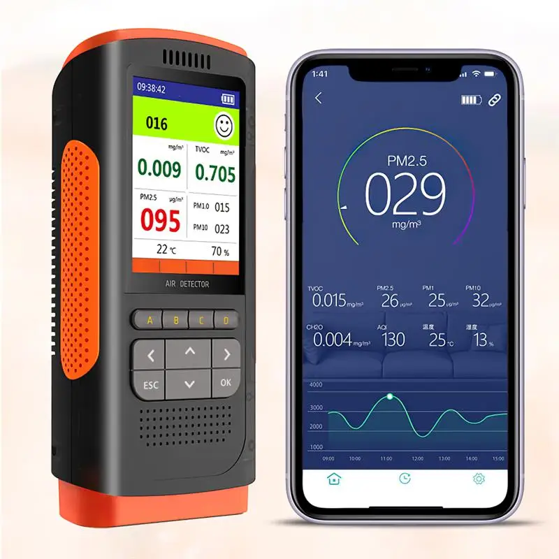 

Formaldehyde Detector Air Quality Monitor Portable Display Formaldehyde Detector Ndoor Air Pollution Meter Micro Dust Tester