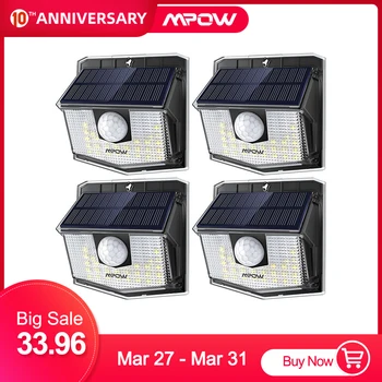 

Mpow 30 LED Solar Light Outdoor PIR Motion Sensor Lights 2/4 Packs 19.5% High-efficient Solar Panel 270 Wide Illumination Angle