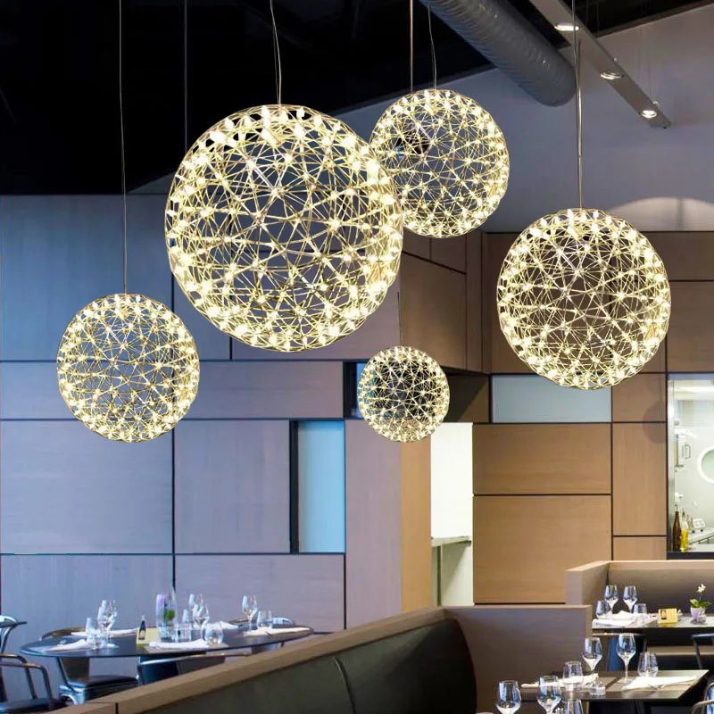 Modern Rainmond Firework Pendant Lights Bar Light g4 LED Stainless Steel Ball Pendant Lamp for Bar/Restaurant Lamparas Lustre afbeelding