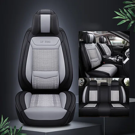 Новые универсальные кожаные и шелковые автомобильные чехлы для сидений Renault Kadjar Koleos Megane II Laguna Latitude Fluence Scenic Captur - Название цвета: Gray 2 polliws