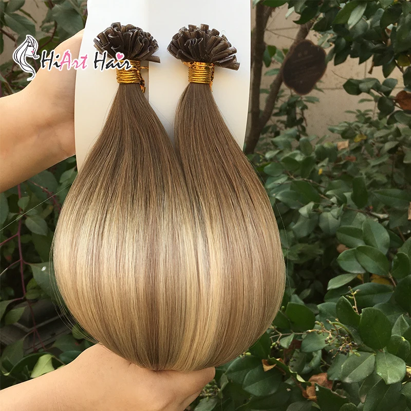 

HiArt 0.8g U Tip Hair Extensions In Human Remy Hair Salon Double Drawn Nail Tips Extension Balayage Straight Hair Keratin 18"26"