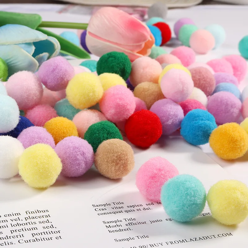 100 шт. 10/15/20/25 мм Мини пышная Нижняя Pom Poms помпонами ручной работы для детей игрушки свадебный Декор DIY товары для шитья и рукоделия