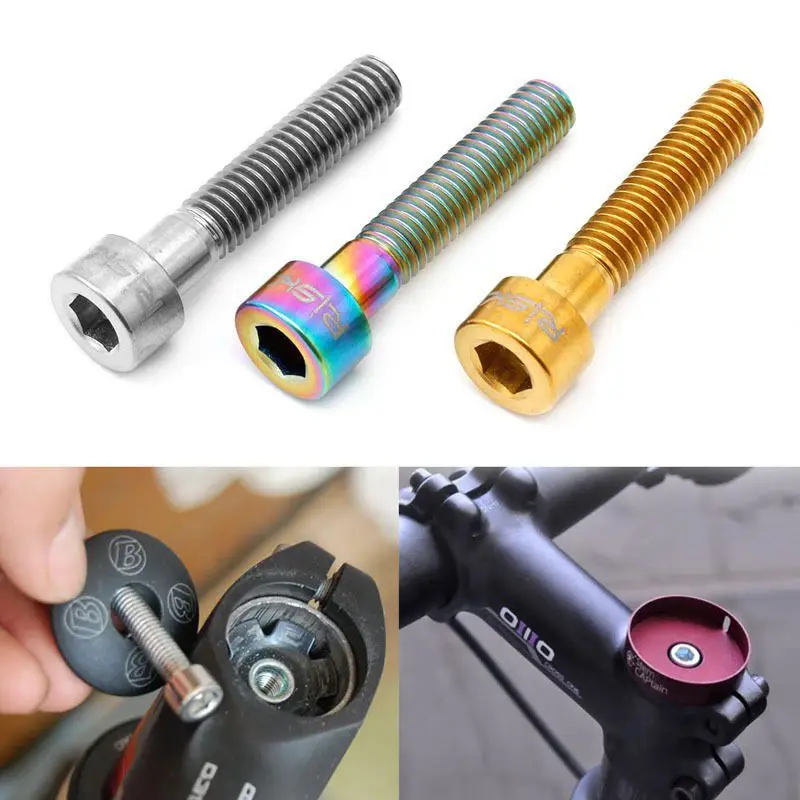 M6X30mm титановые болты для MTB велосипедная Колонка гарнитура стволовая Крышка Болт велосипедный Винт Радуга