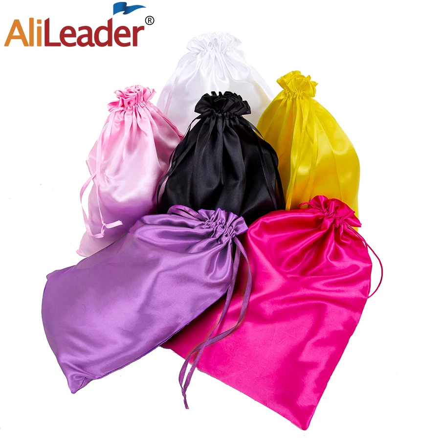 Alileader1PcSilkSatinDrawstringBagSatinBagsForPackagingWigMakeupEyelashPerfume
