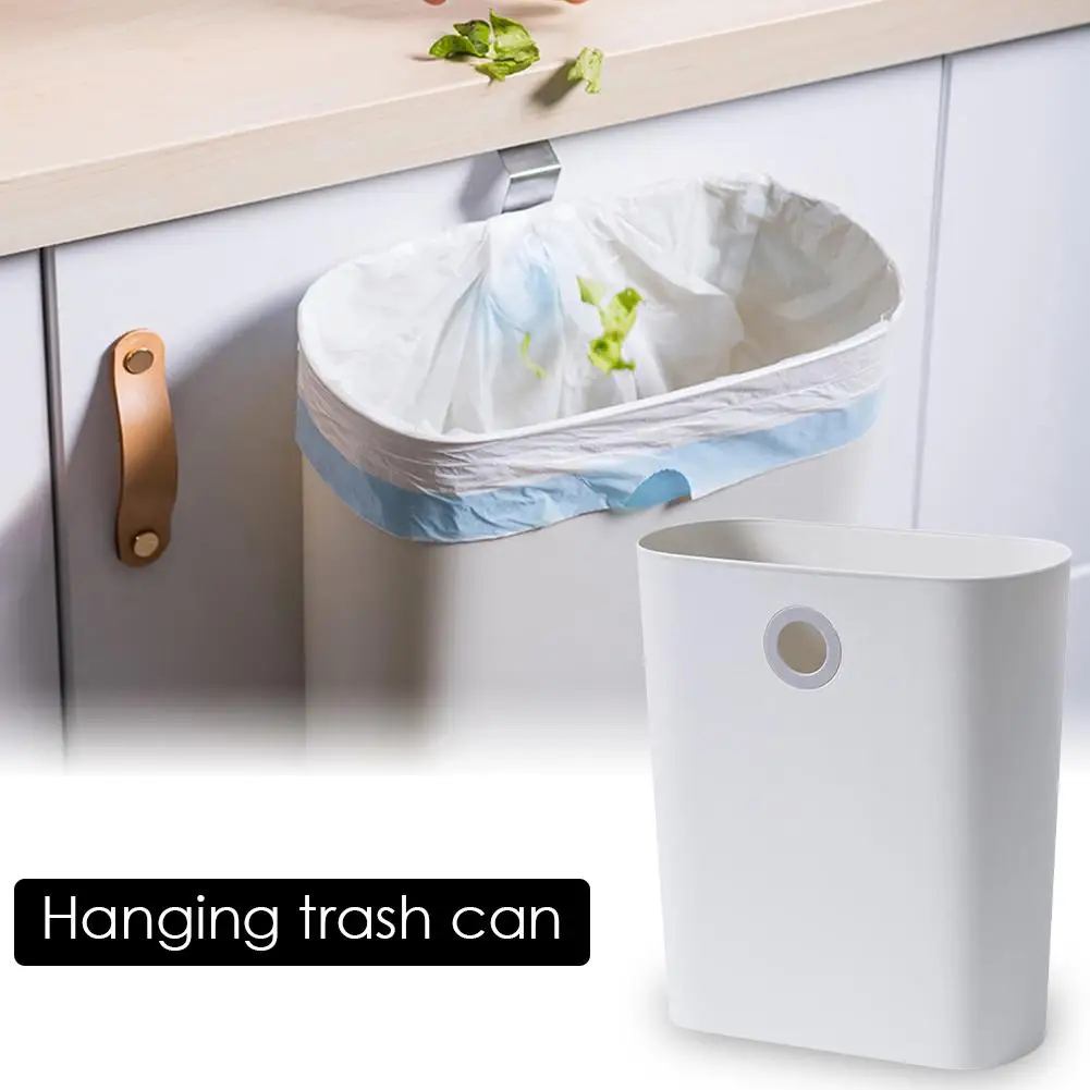 Kitchen Cabinet Door Hanging Mini Trash Can Garbage Bin Wastebasket Storage Bucket For Kitchen Sink Bathroom Living Room Office