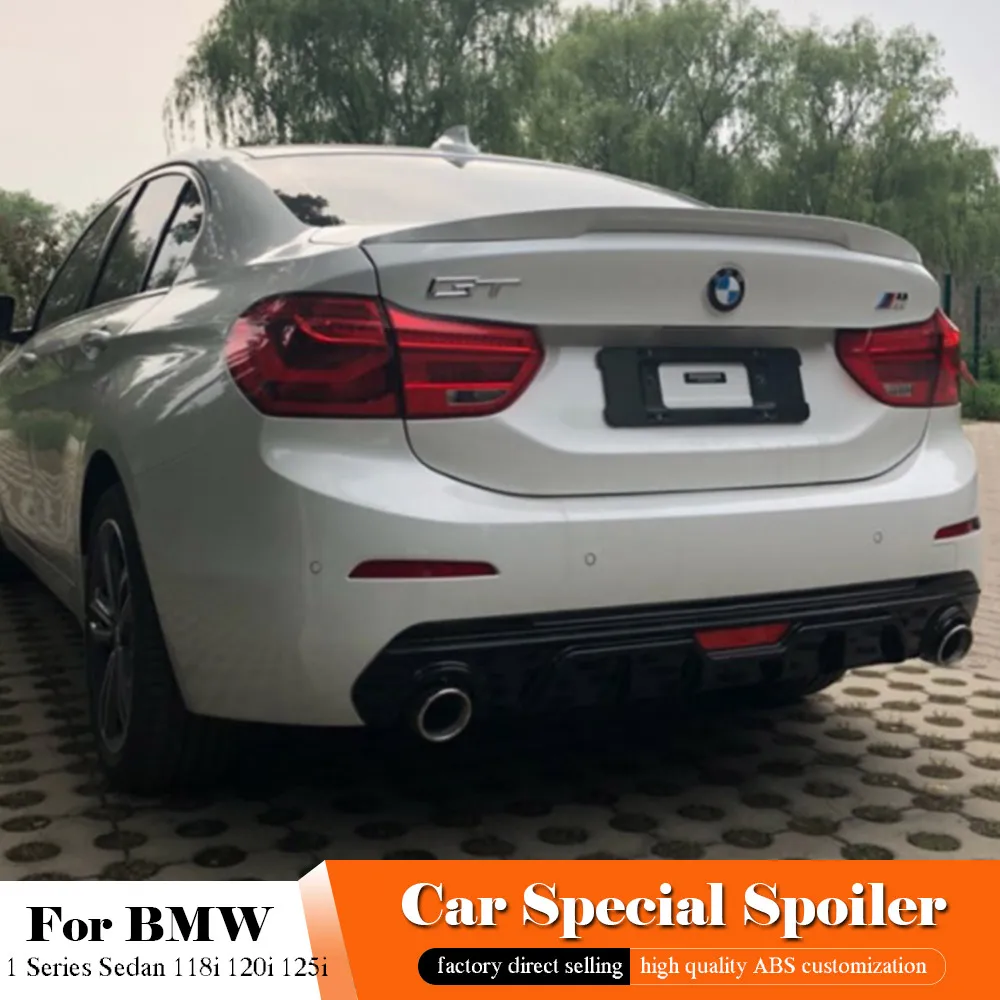 Для BMW 1 Series Sedan 118i 120i 125i черный Задний спойлер 2017 2018 2019 ABS пластик задний багажник