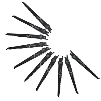 

10pcs High Carbon Steel Reciprocating Saw Blade Set Straight Plastic Wood Cutting Jig Saw Jigsaw Blades for Woodworking Tool