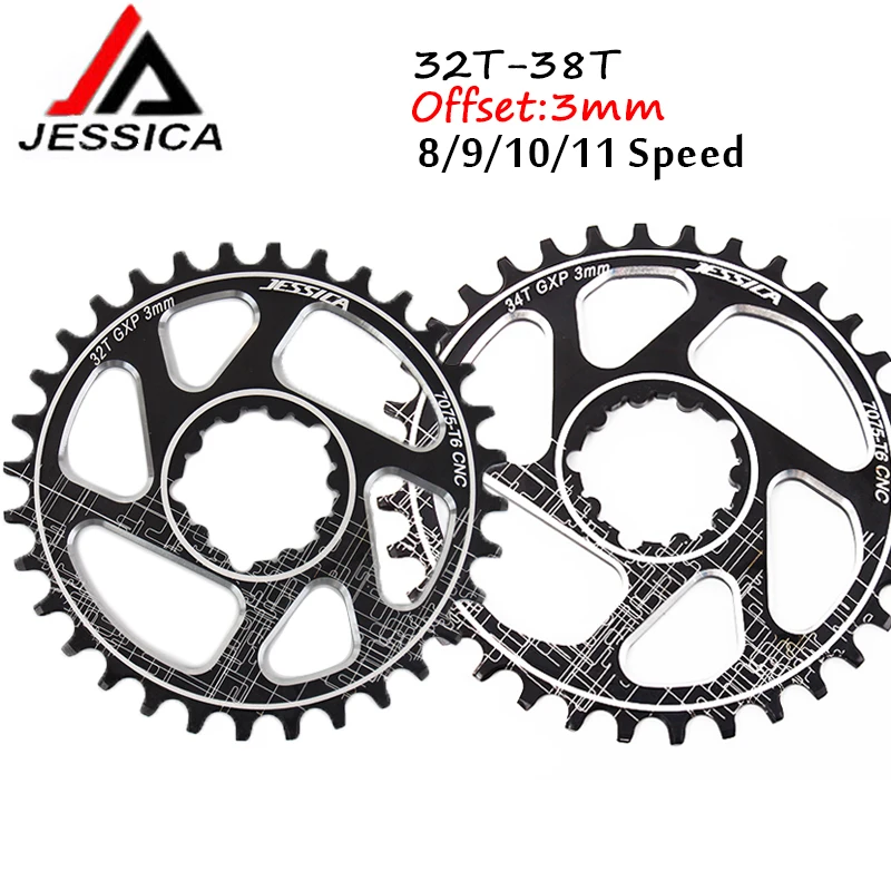 Велосипедная цепь JESSICA GXP узкая широкая 32T 34T 36/38T алюминиевый шатун MTB дорожный