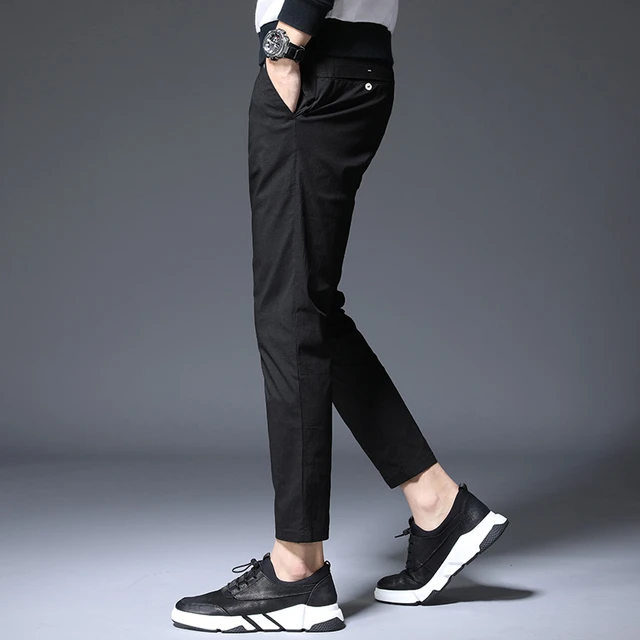 2022 New Spring summer Ankle-Length Pants Men Casual Slim Fit Fashion  Trousers Male Plus Size