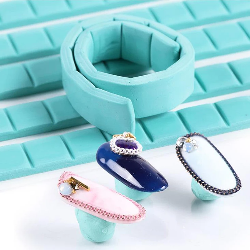 Manicure Practice Nail art Adhesive Glue Clay Light Blue Pink White Reusable Removable Fixed Display Tool For Salon |